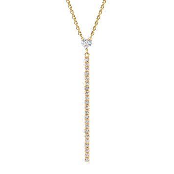 Halskette 925 Sterling Silber vergoldet Zirkonia Herz