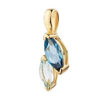 Anhänger 375 Gold Gelb London Blue Topas Sky Blue Topas Anhänger blau