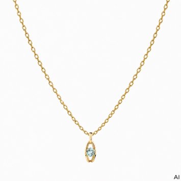 Anhänger mit Kette 375 Gold Gelb Sky Blue Topas Offen Oval Anhänger mit Ankerkette 42 cm