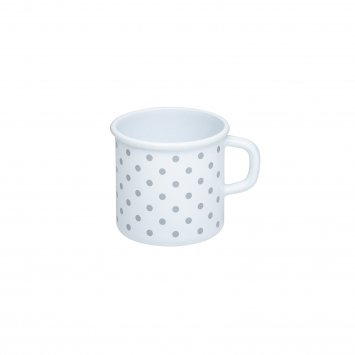 Topf - Trinkbecher mit Bördel Pünktchen Grau