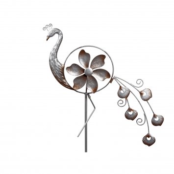 Gartenstecker Landhaus Pfau mit Windrad