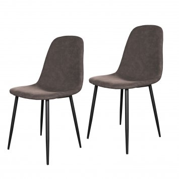 Esszimmerstuhl Kunstleder 2er Set Savannah Antikbraun