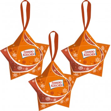 Ferrero Küsschen kleiner Stern mit Pralinen Halbbitter 35g 3er Pack