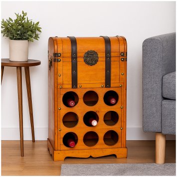 Weinbar rustikal für 9 Flaschen Alistair Rotbraun