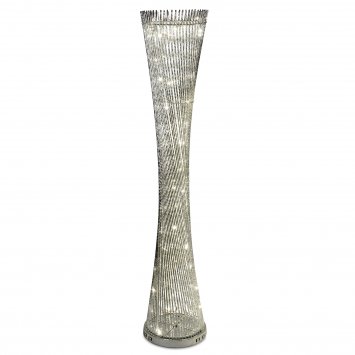 Stehlampe silber gedreht