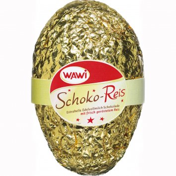 WAWI Schoko Reis Zapfen aus heller Edelvollmilch Schokolade 90g