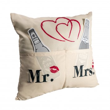 Kissen mit Taschen Mr.   Mrs.