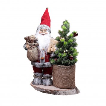 Weihnachtsmannfigur 30 cm mit Baum