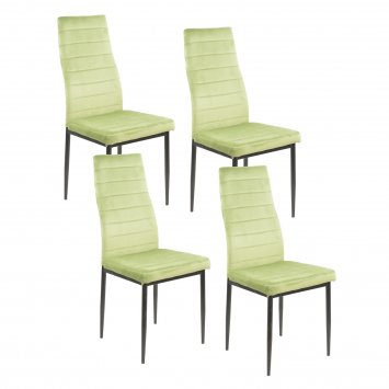 Esszimmerstuhl Samt 4er Set Memphis Hellgrün