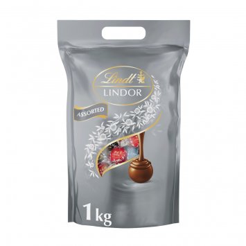 Lindt Lindor Silber Mischung feinste Vollmilchschokolade Packung 1000g