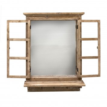 Dekofenster mit Spiegel Braun