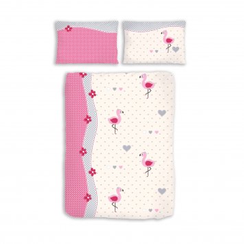 Renforcé Bettwäsche 2tlg. 100 x 135 cm Flamingo himbeer