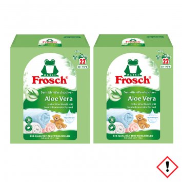 Frosch Aloe Vera Sensitiv Waschmittel 22 Waschladungen 1450g 2er Pack