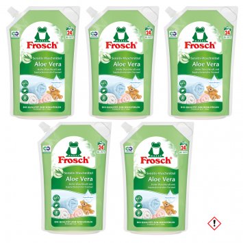 Frosch Aloe Vera Waschmittel vegan Wiederverschließbar 24 WL 5er Pack