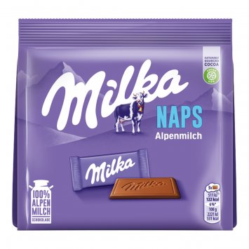 Milka Naps einzelne Schokoladentäfelchen 119g