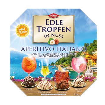 Trumpf Edle Tropfen in Nuss Aperitivo Italiano exquisite Auswahl 250g
