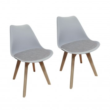 Esszimmerstuhl 2er Set PU Antikgrau Atlanta