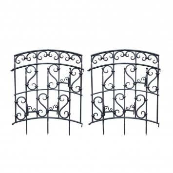 Rankgitter mit Ornamenten Nessa Schwarz 2er-Set