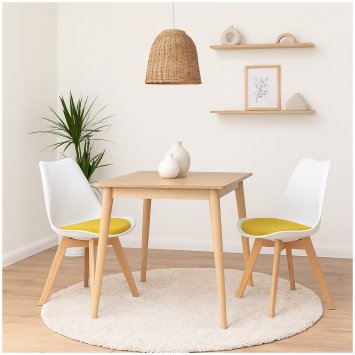 Esszimmerstuhl Samt 2er Set Atlanta Weiß/Curry