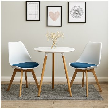 Esszimmerstuhl Samt 2er Set Atlanta Weiß/Blau