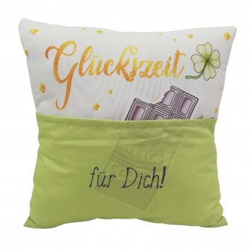 Geschenk zum Befüllen Kissen "Glückszeit für Dich"