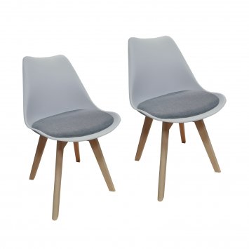 Esszimmerstuhl 2er Set Atlanta Hellgrau/Dunkelgrau