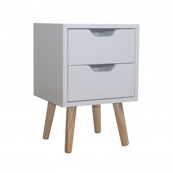 Nachttisch 2 Schubladen Thekla Weiß
