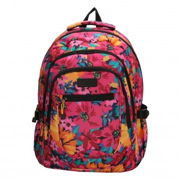 Rucksack mit Blumenmuster Fuchsia