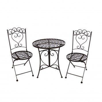 Gartentisch mit 2 Stühlen Curly Braun