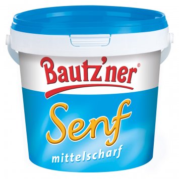 Bautzner Senf mittelscharf cremig wuerzig im praktischen Eimer 1000ml