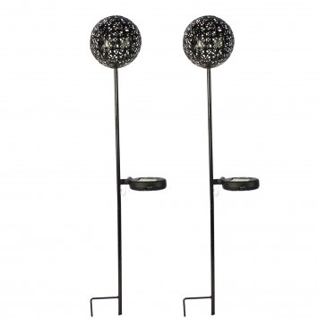 Solarlampe Luna 2er Set Flower Braun