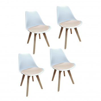 Stuhl Atlanta Weiß, Velvet Creme