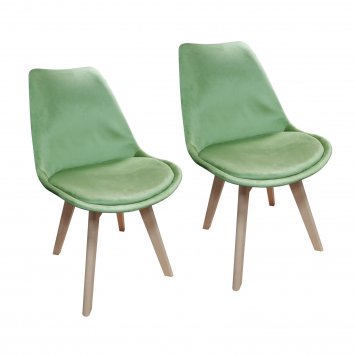 Stuhl Atlanta Velvet Hellgrün