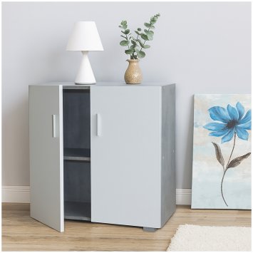 Sideboard 2 Fächer Thekla Beton-Weiß