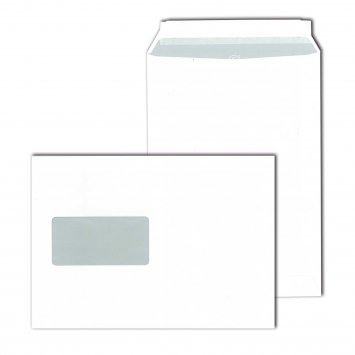 Versandtasche weiß m. Fenster 500 St., haftklebend DIN C5