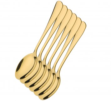 Kaffeelöffel goldfarben 6 er Set STEEL ORO