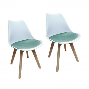 2er Set Design-Stühle mit Sitzpolster Esszimmerstühle im skandinavischen Stil