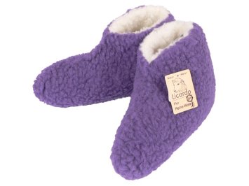Bettschuhe Wolle farbig lila - 42/43 linke