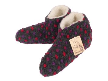 Bettschuhe Wolle Noppen anthrazit - 38/39 linke