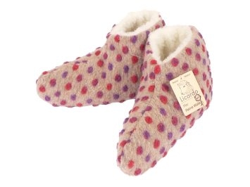 Bettschuhe Wolle Noppen beige - 38/39 linke