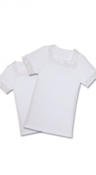 Unterhemd mit Spitze - 2er Set