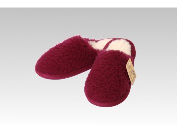 Pantoffel Wolle farbig bordeaux - 38/39 linke