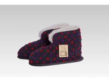 Heimschuh HS 18 Wolle Noppen anthrazit 40/41 linke