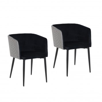 Stuhl Destin Hahnentritt Schwarz-Weiß