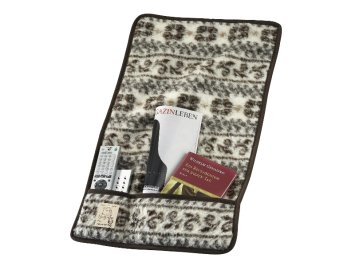 Armlehnenschoner flach mit drei Taschen Wolle Malmö 50 cm x 55 cm linke
