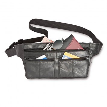 Flache Bauchtasche aus Lammleder