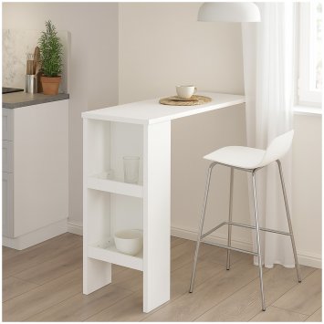 Bartisch mit Stauraum moderner Küchentisch in Weiß