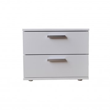 Nachtschrank Weiß mit 2 Schubladen Nina