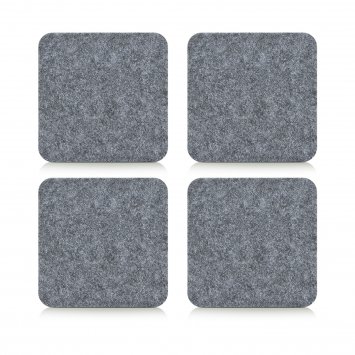 Glasuntersetzer 4er-Set Filz quadratisch