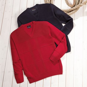 Struktur-Pullover - rot